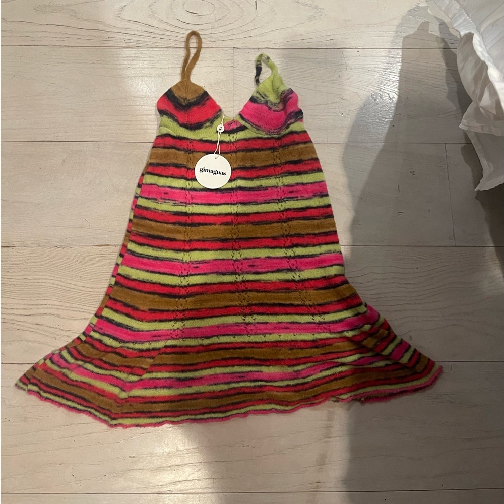 Gimaguas Fuzzy Striped mini dress